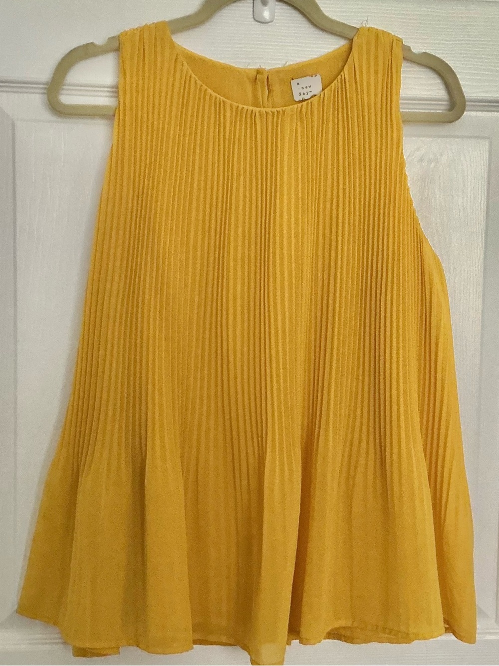 a new day Pleated Swing Tank Top - Mustard Yellow